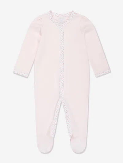 Shop Ralph Lauren Baby Girls Logo Babygrow In Pink