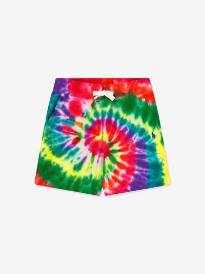 Shop Ralph Lauren Boys Rainbow Tie Dye Shorts In Multicoloured