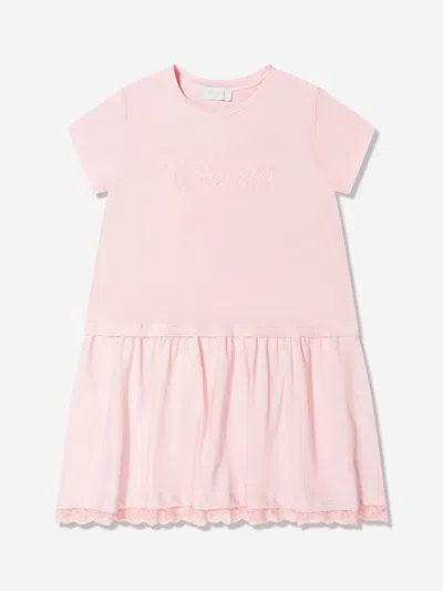 Shop Roberto Cavalli Girls Cotton Logo Dress 14 Yrs Pink