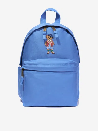 Shop Ralph Lauren Kids Bear Backpack In Blue