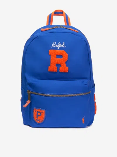 Shop Ralph Lauren Kids Varsity Backpack In Blue