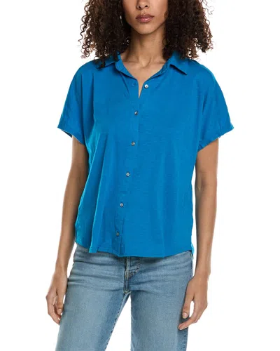 Shop Michael Stars Palmer Button-down Shirt In Blue