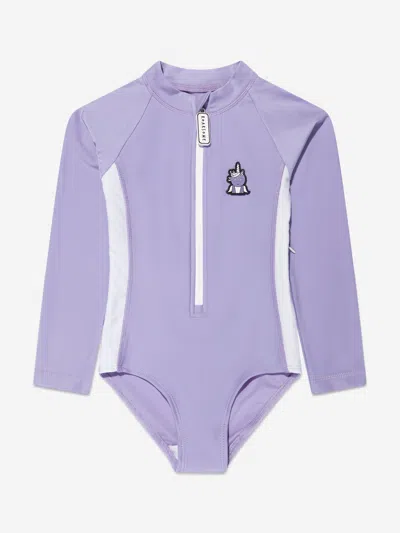 Shop Roarsome Girls Sparkle Unicorn Swimsuit In Purple