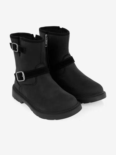 Shop Ugg Kids Suede Kinzey Weather Boots Eu 23.5 Us 7 Black