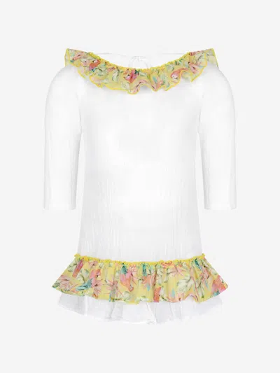 Selini Action Girls Kaftan - Cotton Kaftan 10 Yrs White In White