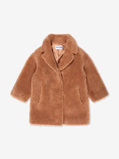 Shop Stand Studio Girls Faux Fur Camille Cocoon Mini Coat 10 Yrs Beige