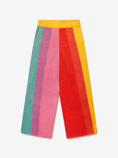 Shop Stella Mccartney Girls Striped Knitted Trousers 14 Yrs Multicoloured