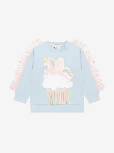 Shop Stella Mccartney Girls Unicorn Sweatshirt In Blue
