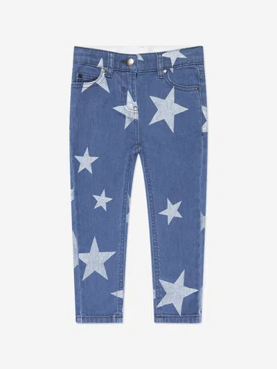 Shop Stella Mccartney Girls Star Print Slim Fit Jeans In Blue