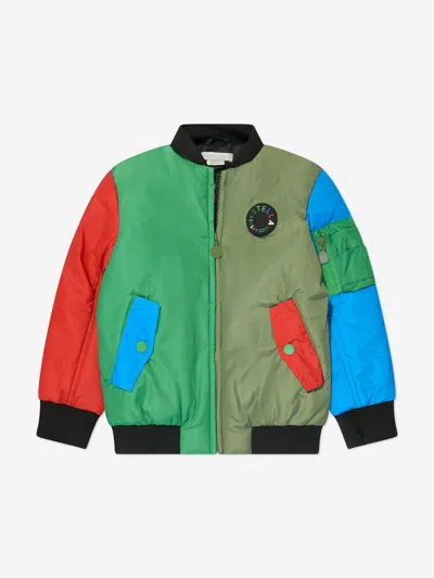 Shop Stella Mccartney Boys Colourblock Bomber Jacket In Multicoloured
