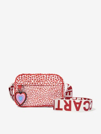 Shop Stella Mccartney Girls Heart Crossbody Bag In Red