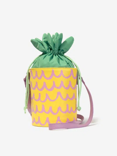 Shop Stella Mccartney Girls Pineapple Bucket Bag In Yellow