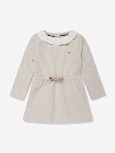 Shop Tommy Hilfiger Baby Girls Lace Collar Dress In Beige