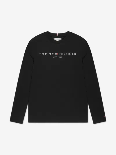 Shop Tommy Hilfiger Kids Essential Long Sleeve T-shirt In Black