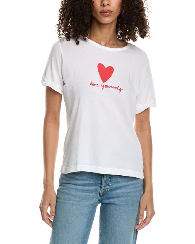 Shop Michael Stars Sloan Love Yourself T-shirt In White