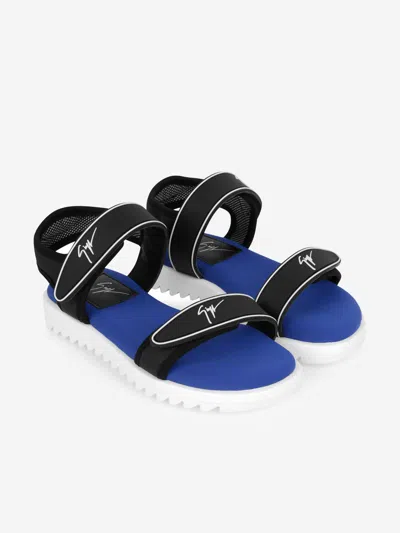Shop Giuseppe Junior Technical Fabric Sandals In Black