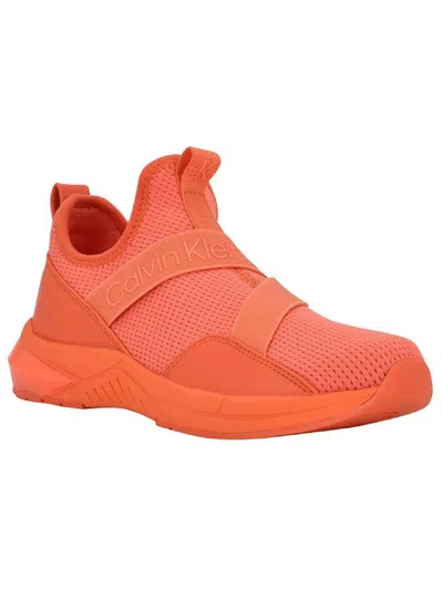 Shop Calvin Klein Jeans Est.1978 Sadie Womens Laceless High Top Athletic And Training Shoes In Orange
