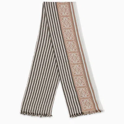 Shop Loewe | Brown Linen And Cotton Logo Scarf