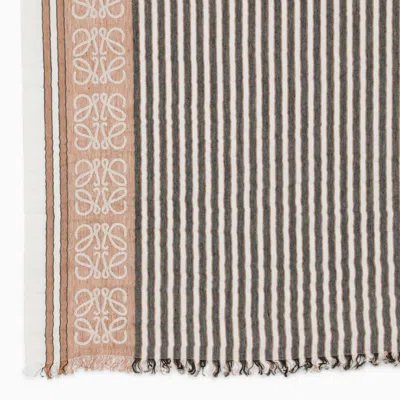 Shop Loewe | Brown Linen And Cotton Logo Scarf
