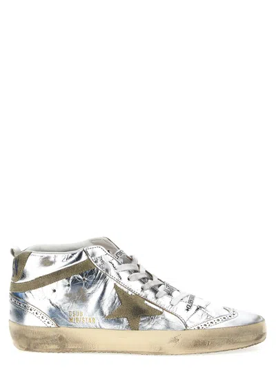 Shop Golden Goose 'mid Star' Sneaker In Silver