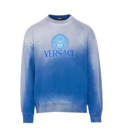 Shop Versace Sweaters In Blue