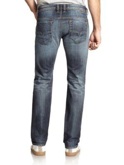 Shop Diesel Safado Slim Straight-leg Jeans In Medium-wash