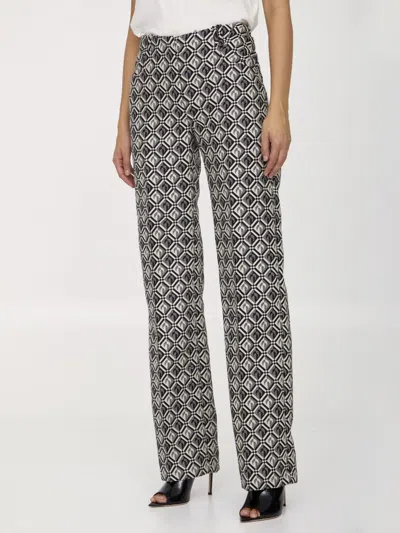 Marine Serre Moon Diamant-print Tailored Trousers In Black