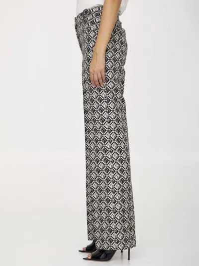 Marine Serre Moon Diamant-print Tailored Trousers In Black
