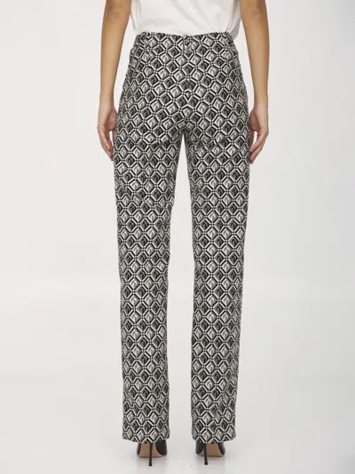 Marine Serre Moon Diamant-print Tailored Trousers In Black