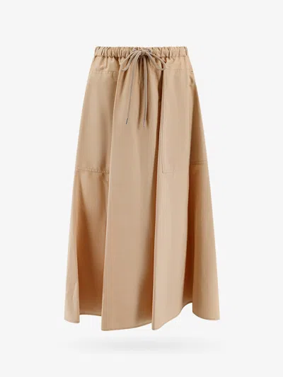 Shop Moncler Skirt In Beige