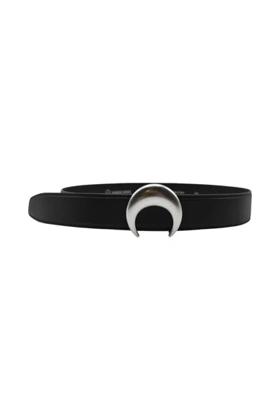 Shop Marine Serre Recycle Leather Buckle Belt Accessories In Black