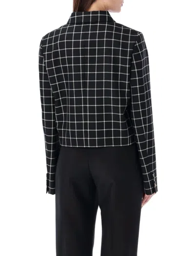 Shop Marni Cropped Jacket Check In Black
