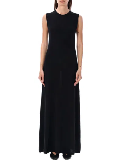 Shop Rohe Róhe Knitted Long Dress In Black