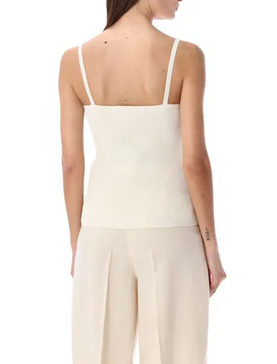Shop Rohe Róhe Squared Shaped Knitted Tank Top In Off White