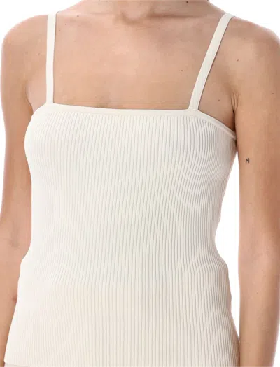 Shop Rohe Róhe Squared Shaped Knitted Tank Top In Off White