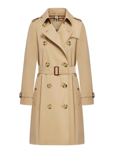 Burberry Kensington Coats And Trench Coats In Nude & Neutrals