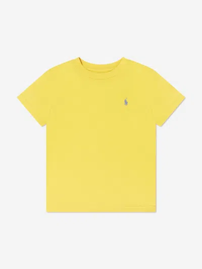 Shop Ralph Lauren Boys Logo T-shirt In Yellow