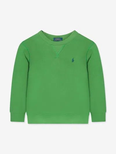 Shop Ralph Lauren Boys Logo Sweatshirt In Green