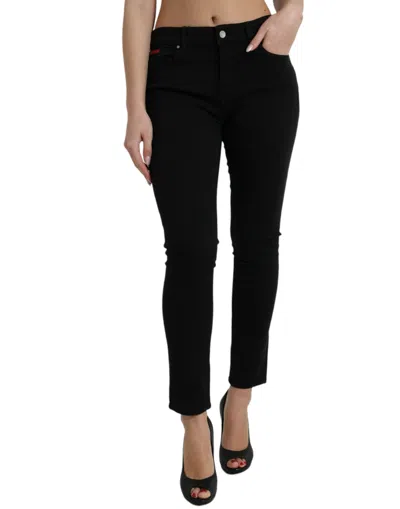 Shop Dolce & Gabbana Chic Black Mid Waist Denim Jeans