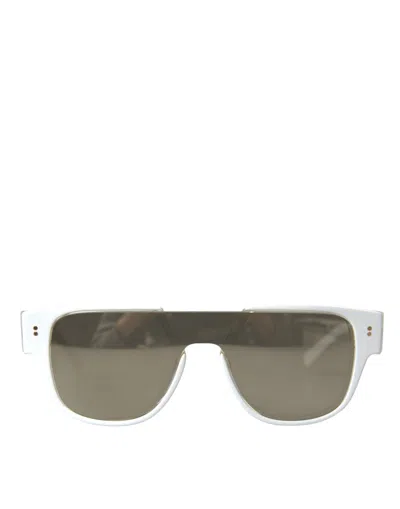 Dolce & Gabbana Chic White Acetate Designer Sunglasses In White