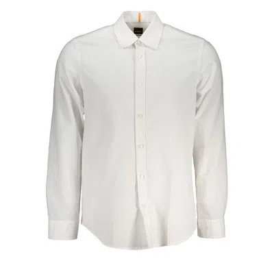 Shop Hugo Boss Classic White Cotton Shirt With Button-down Collar
