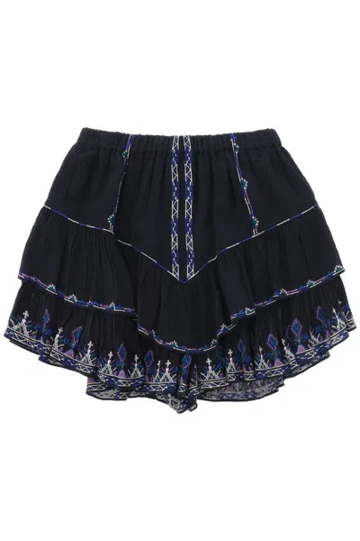 Shop Isabel Marant Étoile Jocadia Shorts With Embroidery And In Nero
