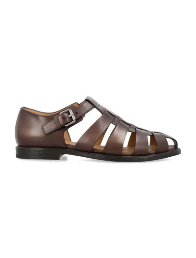 Shop Church's Fisherman 3 Strap Sandal In Ebony