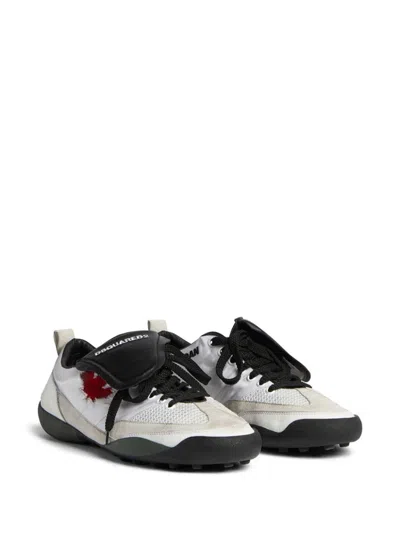 Shop Dsquared2 Maple-leaf Leather Sneakers In Multicolor