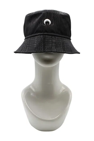 Shop Marine Serre Regenerated Moire Bucket Hat Accessories In Black