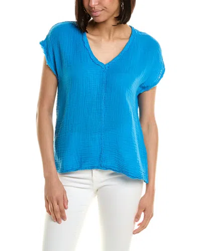 Shop Michael Stars Draya V-neck T-shirt In Blue