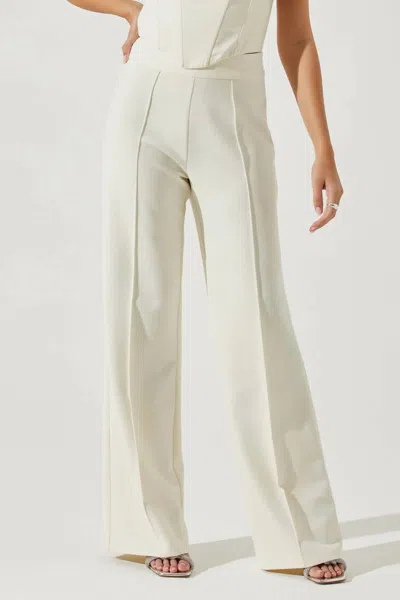 Shop Astr Madison Pants In Ivory In Multi