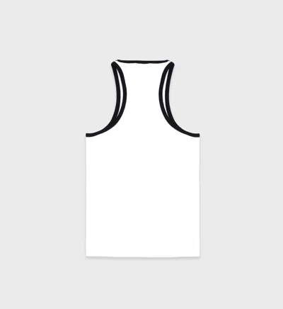 Shop Sporty And Rich Ribbed Tank Top In White/black