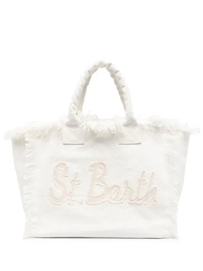 Shop Mc2 Saint Barth Fringed Cotton Vanity Bag