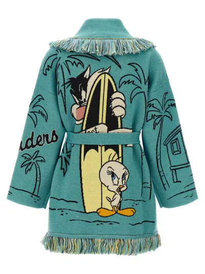 Shop Alanui X Looney Tunes 'perfect Waves' Cardigan In Blue